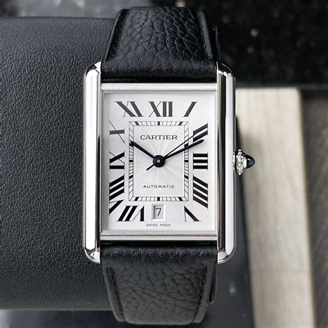 cartier tank on wrist man|cartier tank must price.